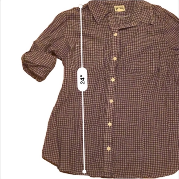 Converse lightweight purple plaid long sleeved button down - Picture 6 of 6
